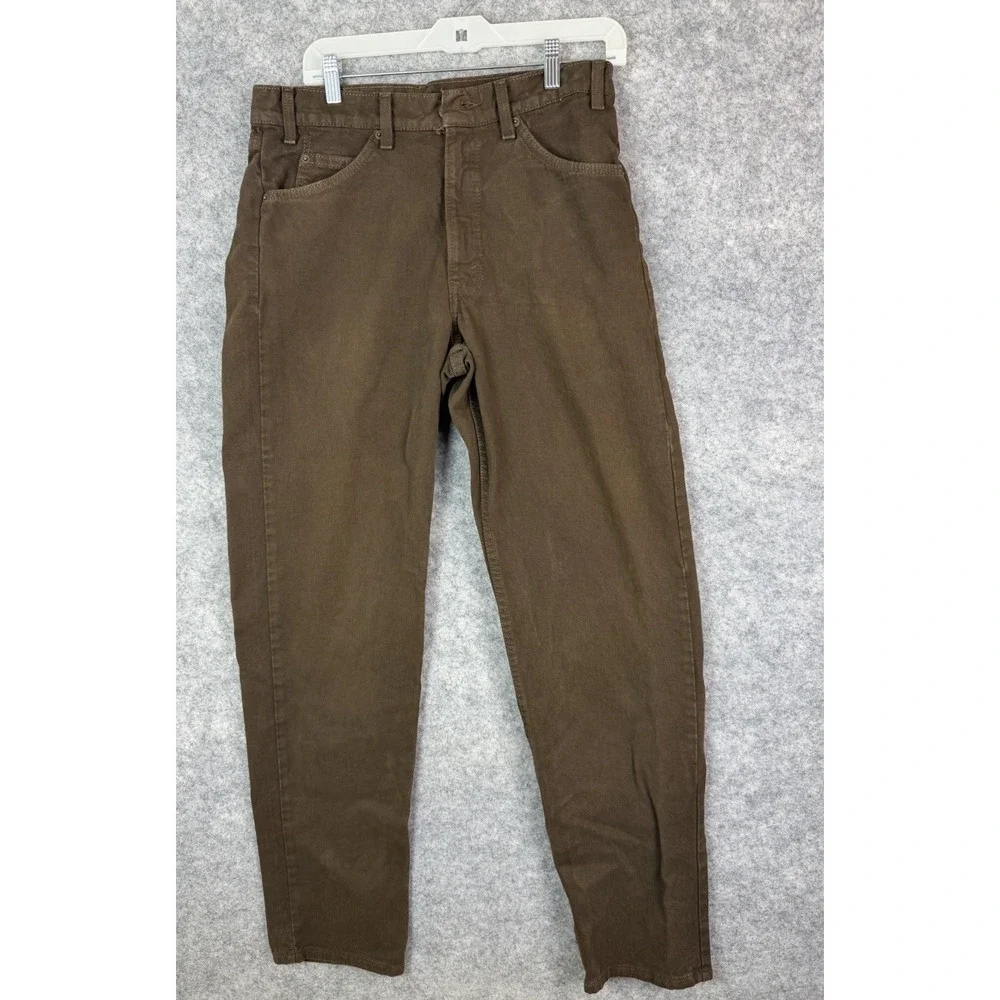 Vintage Levi's 555 Jeans Men's 33x34 Brown 90s Chocolate Orange Tab Relaxed Fit